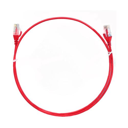 8Ware CAT6 Ultra Thin 1m Ethernet Cable RJ45 LAN Network 26AWG - Red