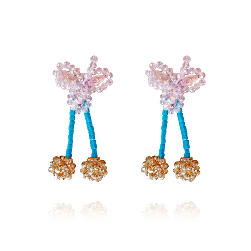 Culturesse Anastasia 80mm Modern Fairy Tale Earrings - Romantic Tangerine