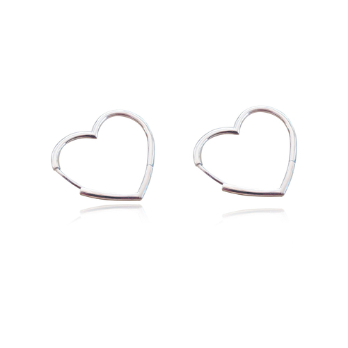 Culturesse Aimee 28mm Open Heart Hoop Earrings - Silver