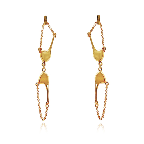 Culturesse Georgina Artsy 60mm Bralette Drop Earrings - Gold