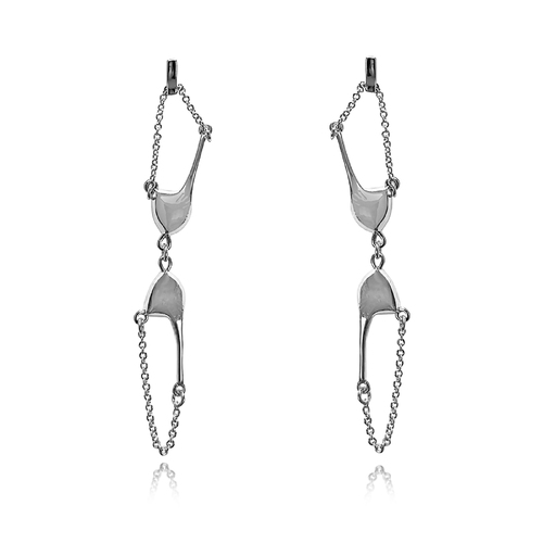 Culturesse Georgina 60mm Artsy Bralette Earrings - Silver