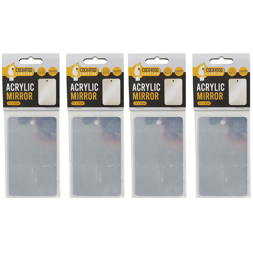 4PK Cockatoo Acrylic Mirror 11x7cm Outdoor Camping/Hiking Equipment