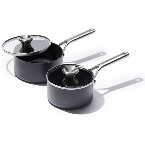 4pc OXO Ceramic Professional Non-Stick Saucepan Set Grey