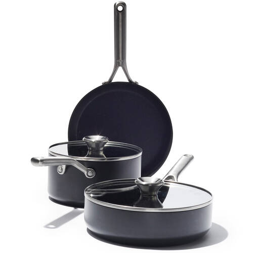 15pc OXO Ceramic Professional Non-Stick Cookware Set Grey