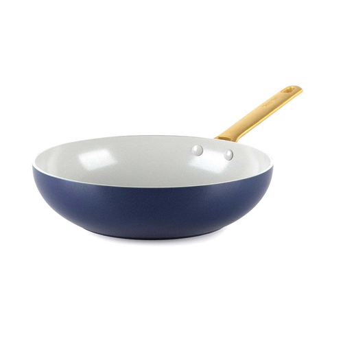 GreenPan Padova Dark Blue Open Wok 28cm Home Kitchen Cookware