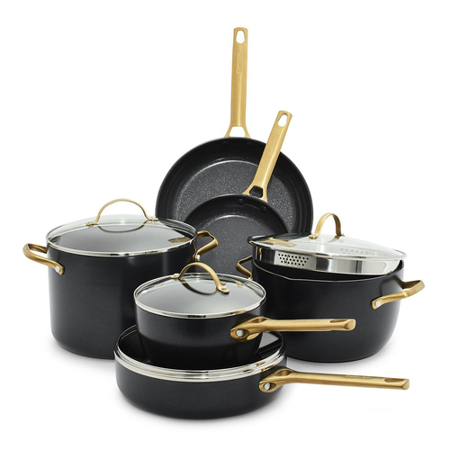 14pc GreenPan Padova Black Set Home Kitchen Cookware