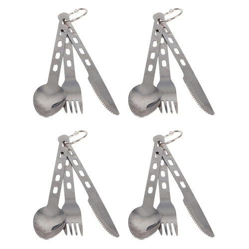 4x 3pc Cockatoo Chow Set Stainless Steel Useful for Outdoor Camping