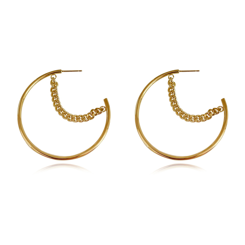 Culturesse Not Your Regular Hoop 50mm Earrings - Gold