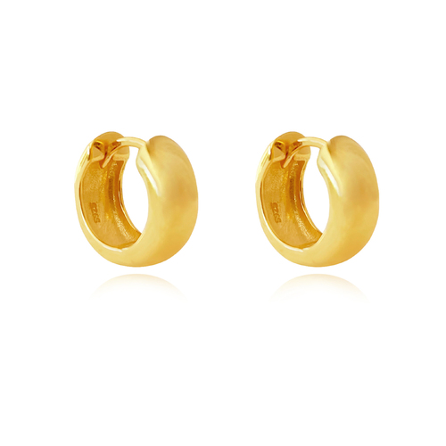 Culturesse Sunday 13mm Chunky Gold Hoop Earrings - 18K Gold Vermeil