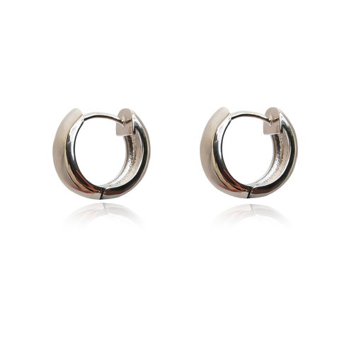 Culturesse Arjean 17mm Wide Hoop Earrings - Solid Silver