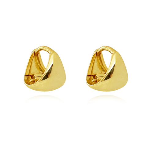 Culturesse Dori Artsy 10mm Chic Dainty Bowl Earrings - Gold Vermeil