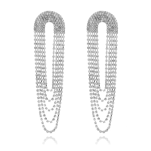 Culturesse Aelda 16cm Oversized Catwalk Earrings For Pierced Ears - Silver