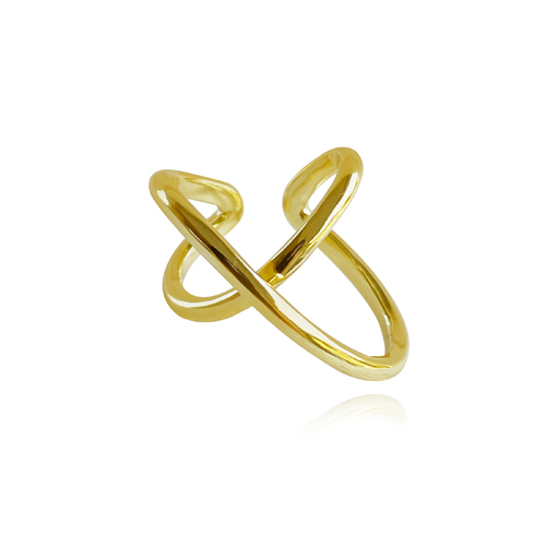 Culturesse Harlow 22mm Sculptural Intertwined Single Cuff Earring - Gold