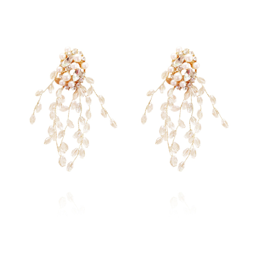 Culturesse Reaching Out 7cm Earrings For Pierced Ears - Pearly Shine