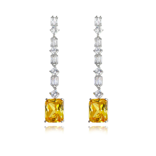 Culturesse Annalee 60mm Crystal Drop Earrings - Citrine