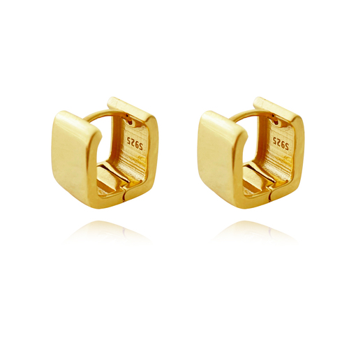 Culturesse Zen 11mm Minimal Cubic Earrings - Gold Vermeil