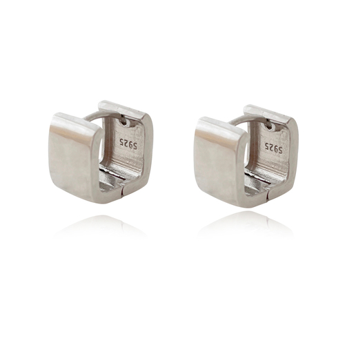 Culturesse Zen 11mm Minimal Huggie Cubic Earrings - Silver