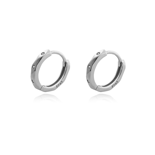 Culturesse Ace Minimalist 12mm Dainty Hoop Earrings - Silver