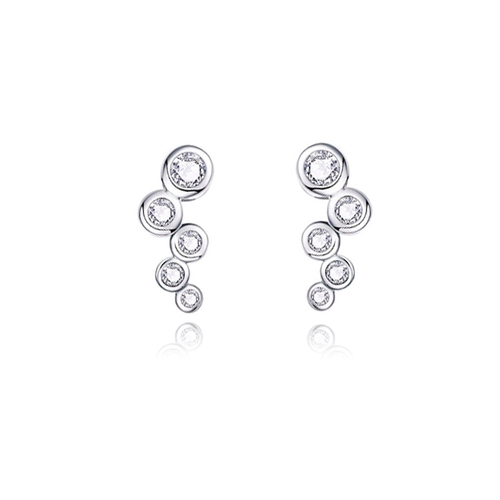 Culturesse Alexi Dainty 12mm Bubble Stud Earrings - Silver