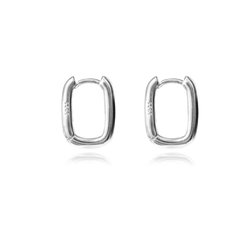 Culturesse Loki Minimalist 12mm U Huggie Earrings - Silver