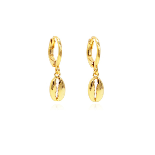 Culturesse Naomi Shell Earrings For Pierced Ears - Gold