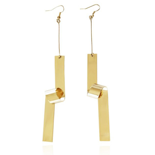 Culturesse Eilleen 83mm Golden Twirl Drop Earrings