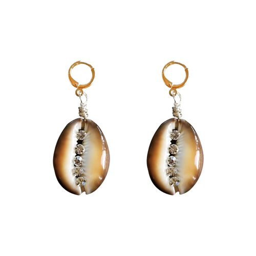 Culturesse Willow Runway 55mm Shell Art Earrings For Pierced Ears - Earthy Glow