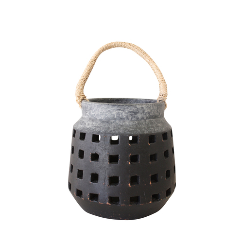 Darlin Terracotta 28cm Kodra Short Lantern Home Decor Black/Grey