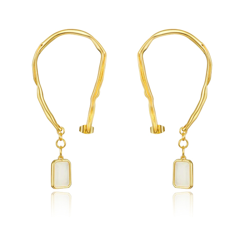 Culturesse Echo Artsy 75mm Ear Frame Earrings - Gold