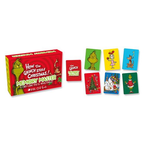 Aquarius The Grinch Memory Master Card Game 4-Players 6y+