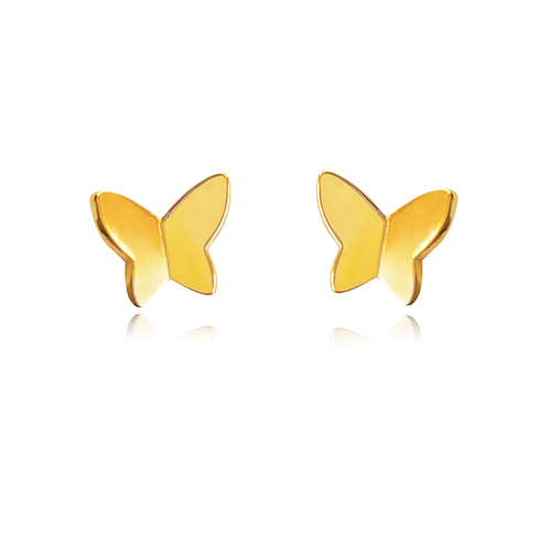 Culturesse Bindi 8mm Gold Filled Butterfly Stud Earrings