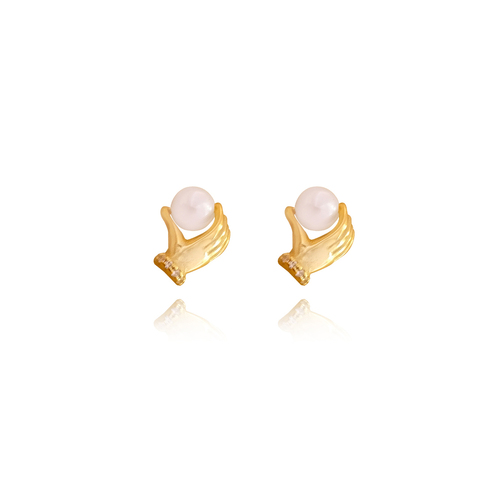 Culturesse Elka 10mm Treasure Hold Dainty Earrings - Glory Gold