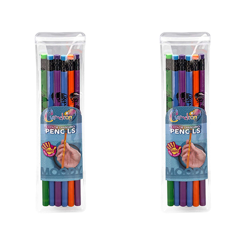 2x 6pc Chameleon Colour Change Pencil Set w/ Case Assorted