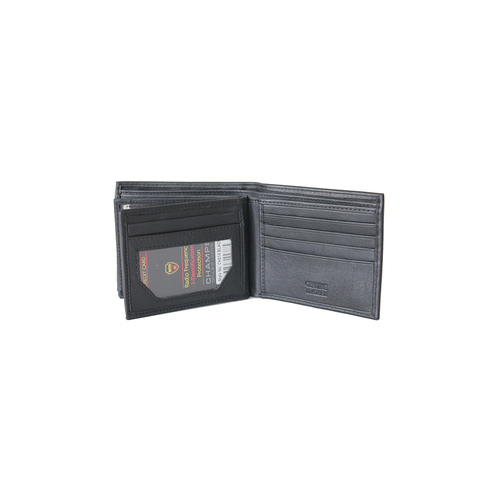 Champs Leather Mens 12cm Cash/RFID Wallet Holder - Black