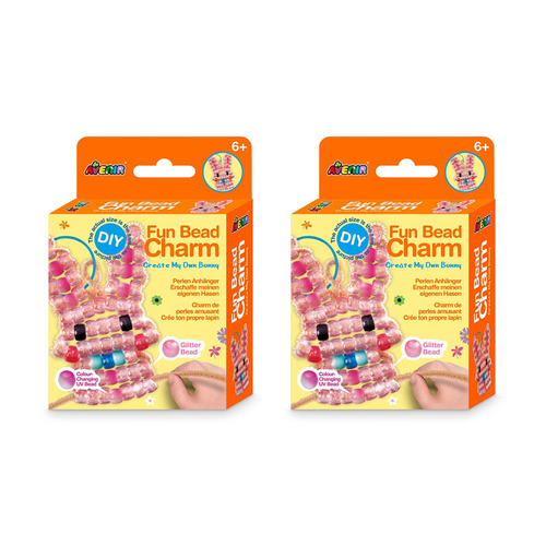 2PK Avenir Fun Bead Charm Bunny Kids Activity Kit 6y+