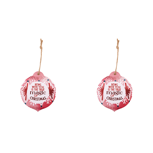 2PK Splosh Christmas Magic Ceramic/Ribbon Keepsake 15.5cm Red