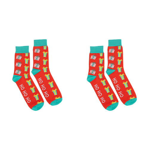 2PK Splosh Christmas Presents Fashion Printed Crew Socks One Size