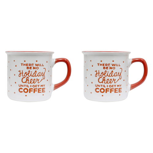 2PK Splosh Christmas Holiday Cheer Ceramic Mug 12cm Red/Green