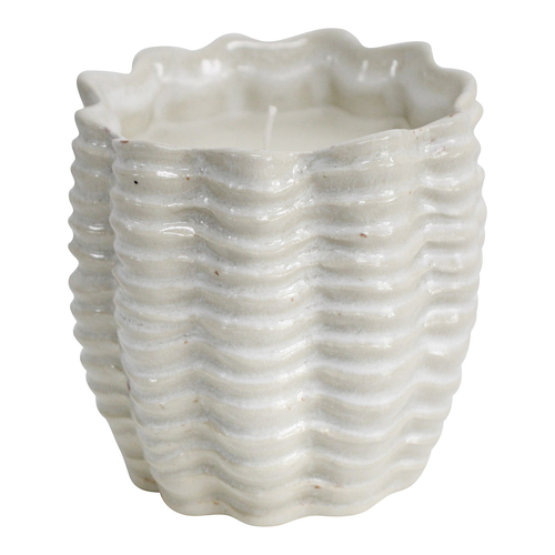 LVD Ceramic 10.5cm Scented Tealight Candle Hamptons - White