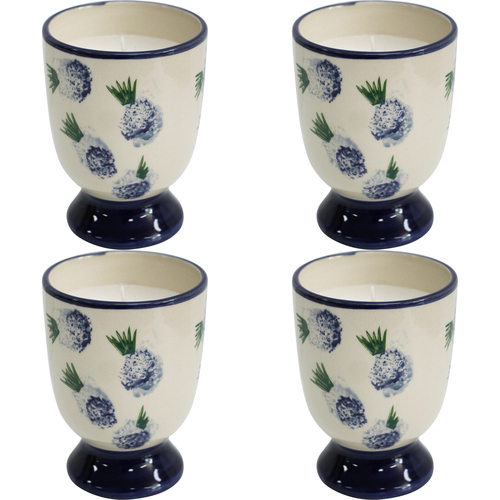 4PK LVD Ceramic Candle Pineapple Home Room Decor 9x12.5cm