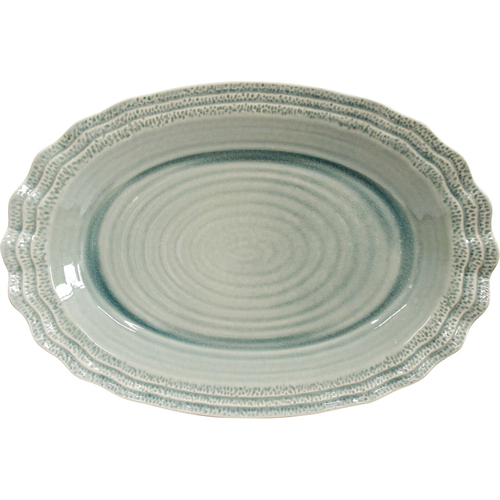 LVD Ceramic Platter Minorca XL Oval 49cm - Silver Grass