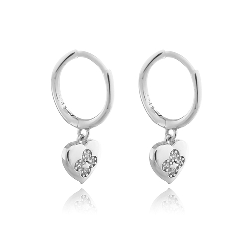 Culturesse Elva 18mm Dainty Heart Drop Earrings - Silver