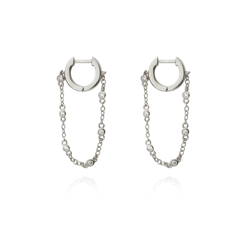 Culturesse Madigan 30mm Chain Drop Earrings - Silver