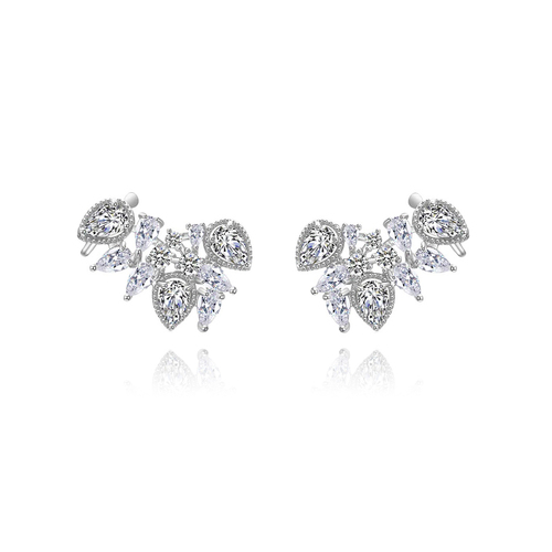 Crystal deals leaf earrings