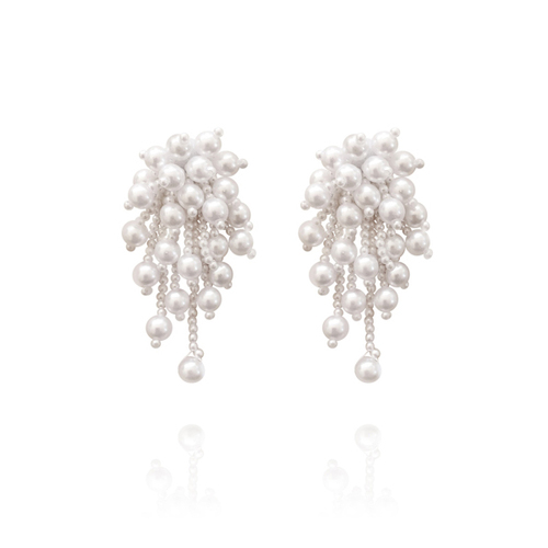 Culturesse Mireya 70mm Tender Heart Earrings For Pierced Ears - White