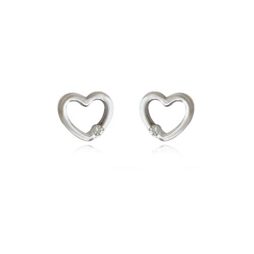 Culturesse 8mm Little Heart Dainty Stud Earrings - Silver