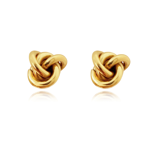 Culturesse Esti 10mm Artsy Knot Earrings - Gold Vermeil