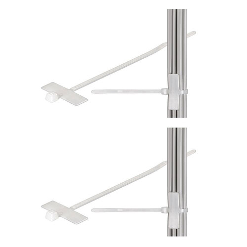 2PK Goobay 2.5cm Cable Marker Tie w/ Labelling Field - Transparent