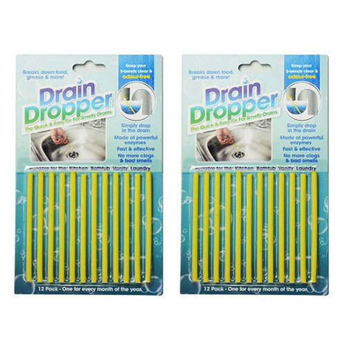 2x 12PK Drain Dropper Cleaner