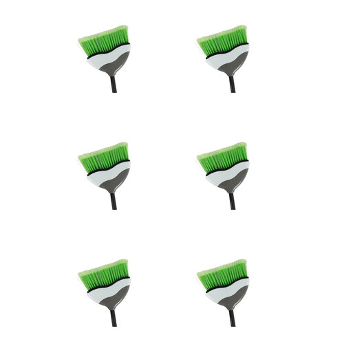 6PK Ultimo Angle Head Broom Cleaning Tool Green/Grey Assorted 1.2M 25x133cm